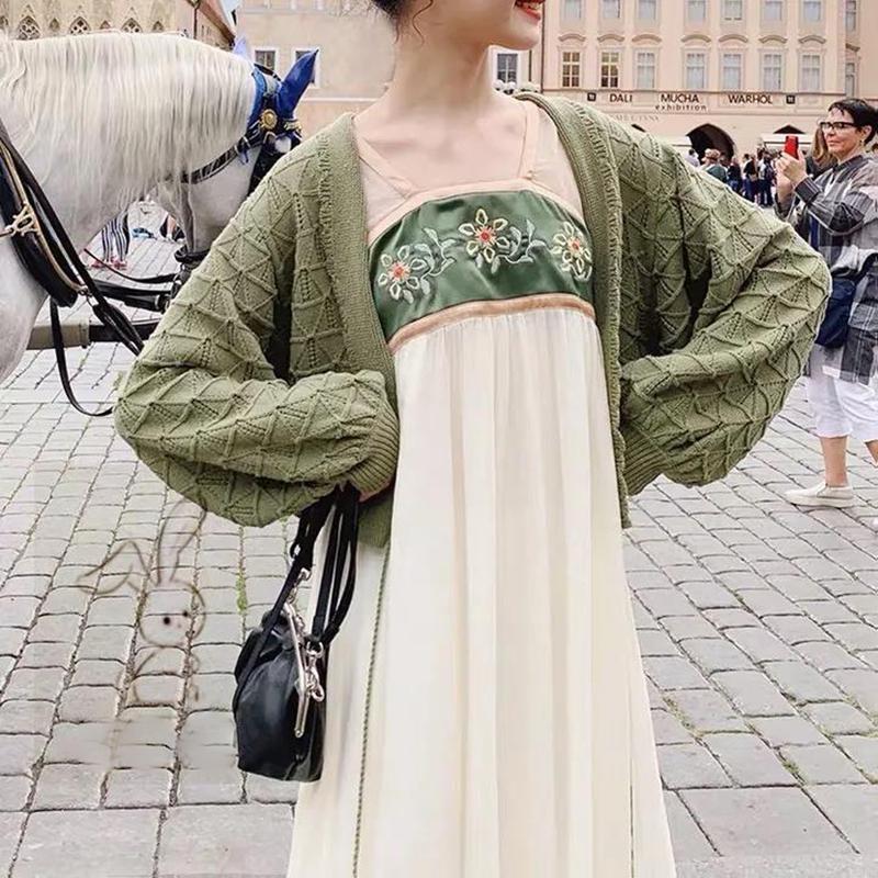 Literary and Artistic Retro Chinese Style Antique Chest Full-chested Hanfu Improved Dress Female Han Elements