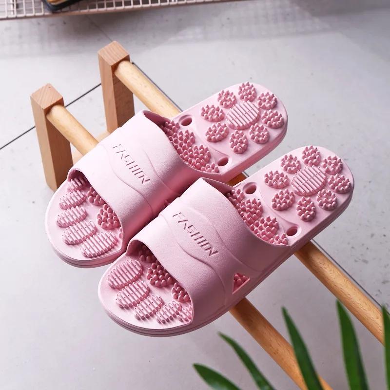 Massage Slippers Summer Men and Women Non-slip Soft Bottom Bathroom Bath Leaking Couple Bedroom Flip-flops Sandals and Slippers