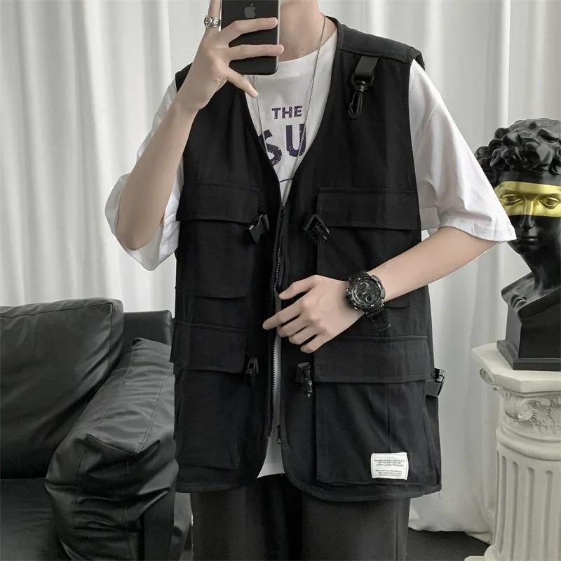 Men's Outerwear Japanese Fashion Brand Functional Tooling Multi-pocket Vest Vest Men's Outerwear