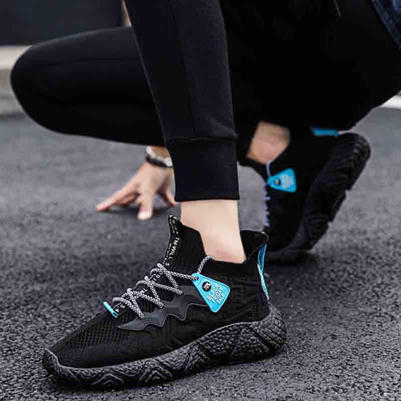 Size 39-44 Fashion Summer Men Mesh Sneakers Low-top Running Basketball Shoes Outdoor Non-slip Shockproof Letter Shoes