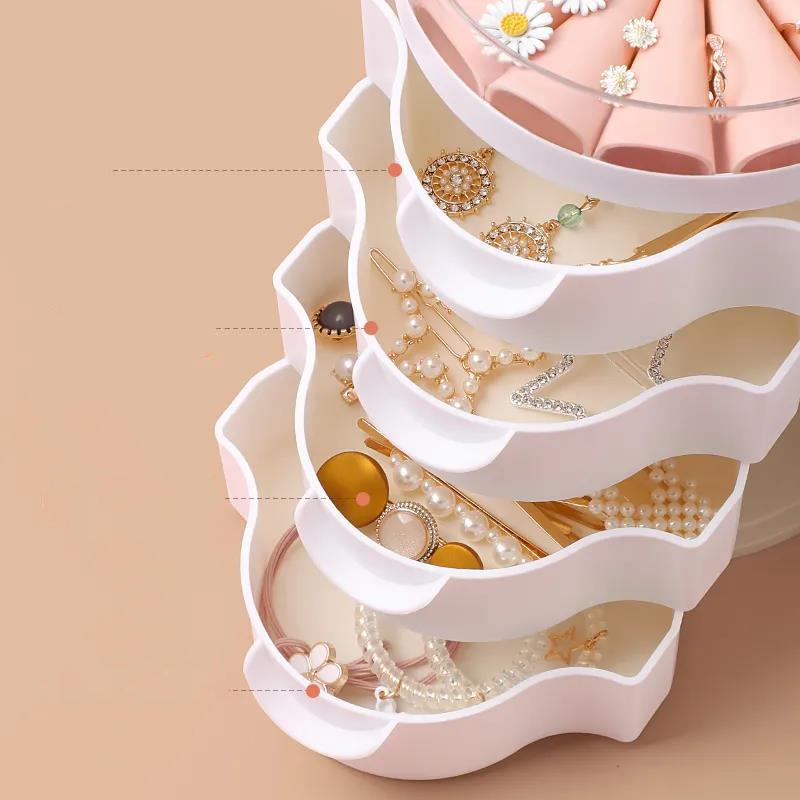 Jewelry Storage Box Household Large Capacity Jewelry Display Stand Earring Storage Artifact Earring Necklace Jewelry Jewelry Box