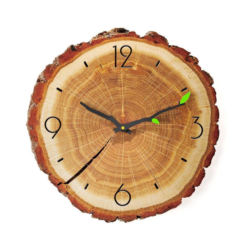 Creative Wood Pattern Mute Household Original Wooden Clocks Living Room Dining Room Creative Wall Clock