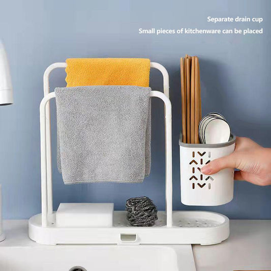 Drain Rack Hanging Dish Cloth Rag Shelf Kitchen Supplies Scouring Arrangement Shelf Sink Storage Rack Home Organizer Towel Rack