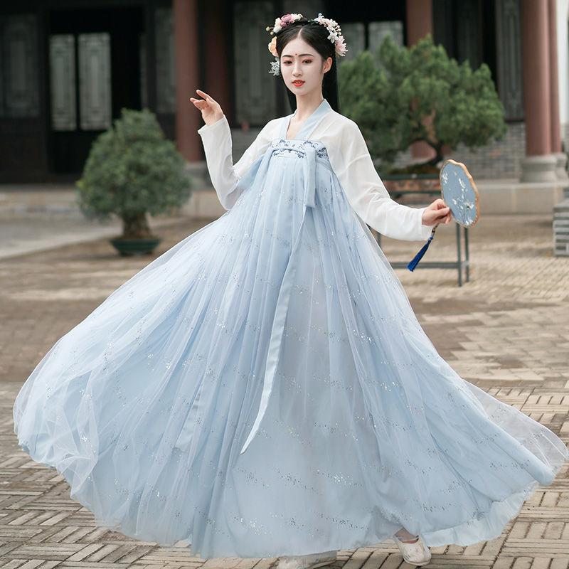 Original Chest Full Skirt Hanfu Women's Genuine Non-period Costumes Daily Spring and Summer Low-cost Hanfu Three-meter Skirt