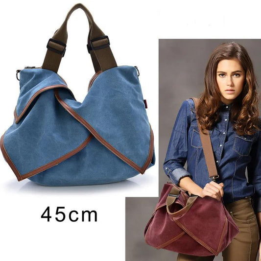 Women Large Capacity Canvas Bags Travel Casual Large Daily Shoulder Tote Shopper Handbag Simple Hobo Bags