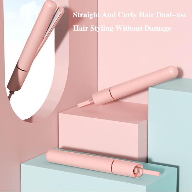 Mini Splint Portable Straight-roll Dual-use Curling Iron Fan Fan Small Straightening Board Clip Bangs Artifact Ironing Board Straight Hair