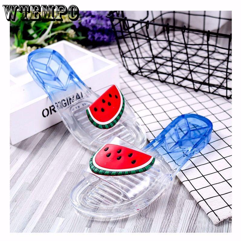 New Fruit Parent-child Slippers Female Summer Beach Fashion Transparent Slippers Soft Bottom