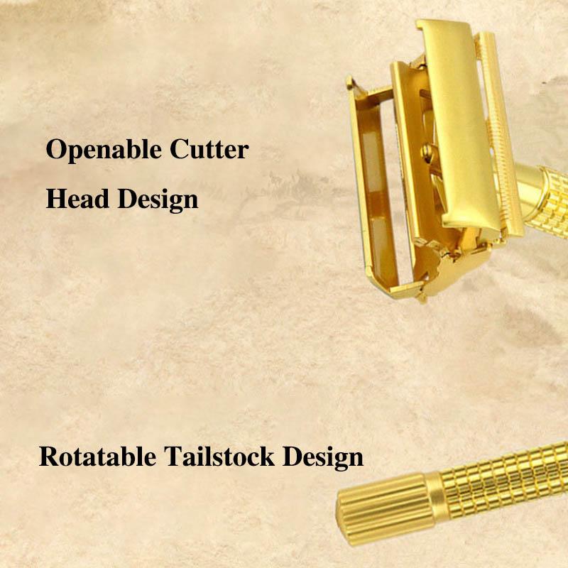 All Copper Forged Men's Manual Razor Old-fashioned Razor Manual Double-sided Knife Holder Imported Stainless Steel Blade