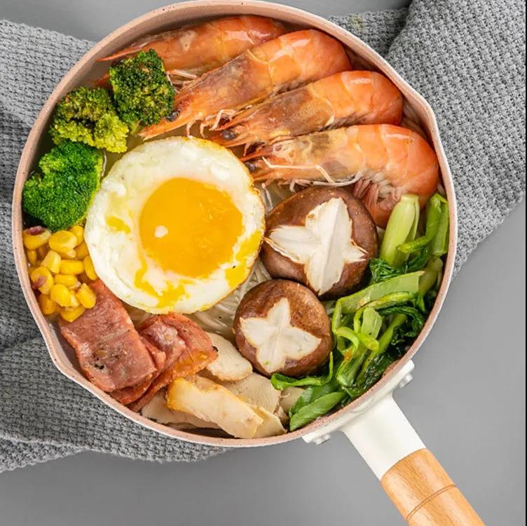 Japanese Maifan Stone Snow Pan Non-stick Pan Household Noodle Cooking Instant Noodle Small Pot Induction Cooker Stock Pot Small Cooking Pot Milk Pan