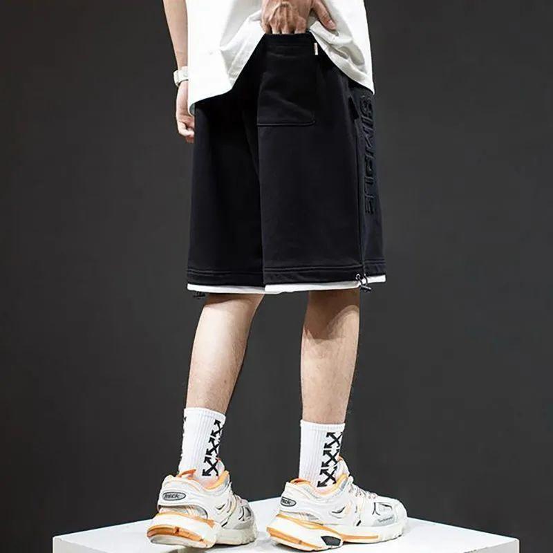 Summer Shorts Men's Loose Large Size Beach Pants Straight Stitching Five-point Guard Pants