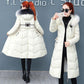 Winter Fashion Trend Big Fur Collar Women's Clothing Over The Knee Mid-length Warm and Slim Korean Cotton Jacket