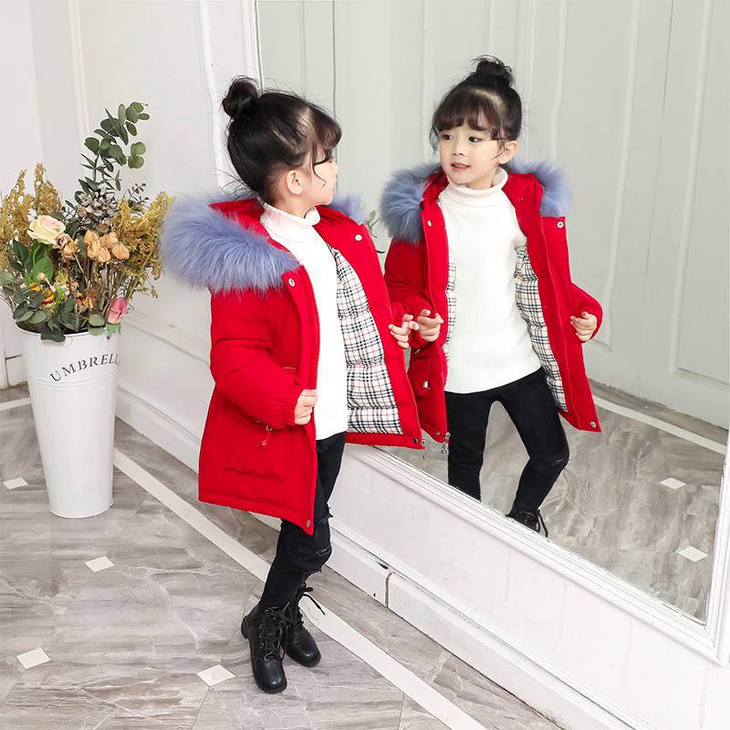 Girls Warm Winter Coat Fashion Long Kids Hooded Jacket Coat for Girl Outerwear Girls Clothes