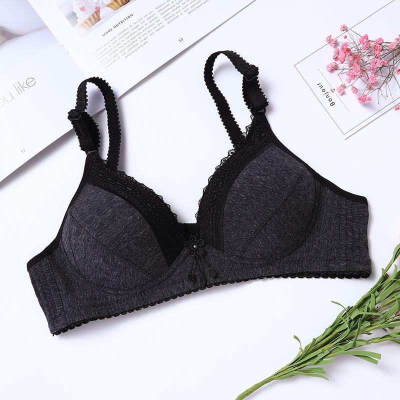 Large Size Gathered Comfort No Steel Ring Bra Middle-aged and Elderly Fat Ladies and Mothers Ladies Underwear