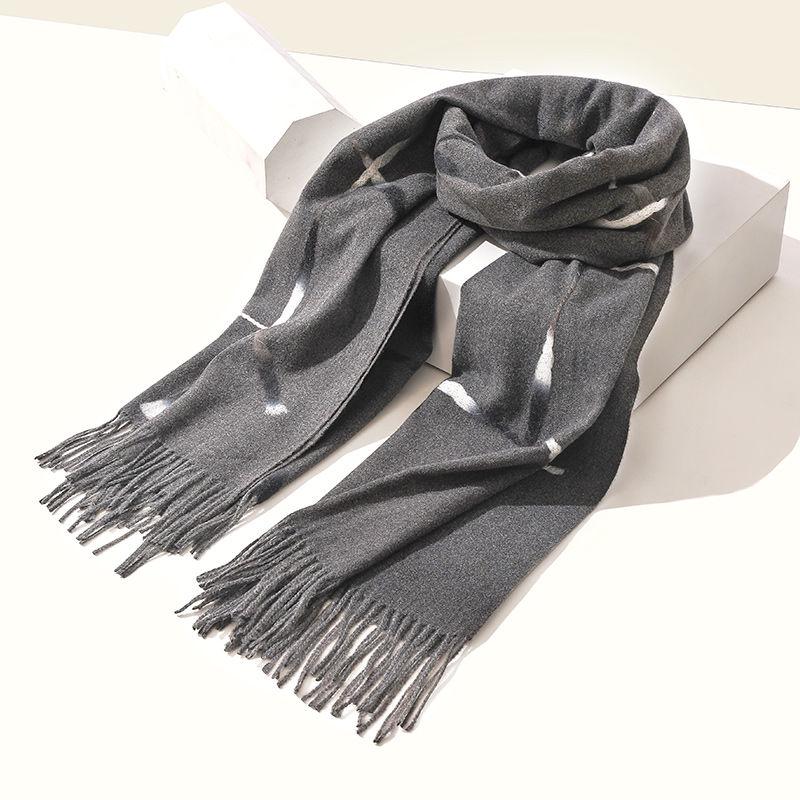 Cashmere Scarf Pink Wool Scarves for Women Winter Warm Female Fashion Lady Shawls