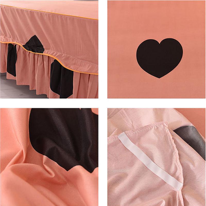 Household Skin-friendly Solid Color Bedspread Bed Cover Bedroom Sanding Bed Skirt Bedding Bedroom Student Dormitory Sheets