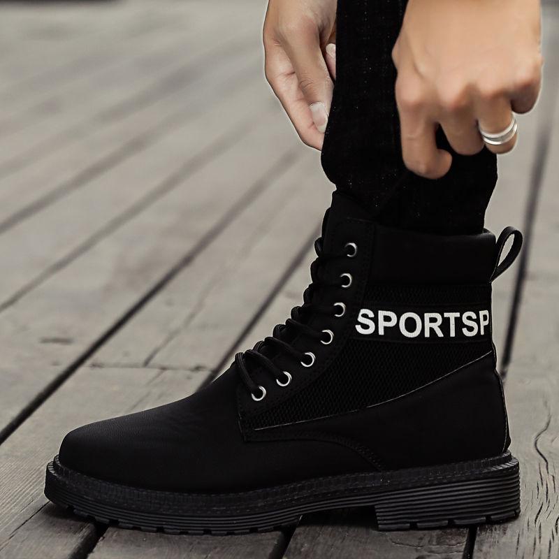 Windproof  Martin Boots Men's Leather Shoes Waterproof Snow Boots Warm Military Boots Cotton Shoes