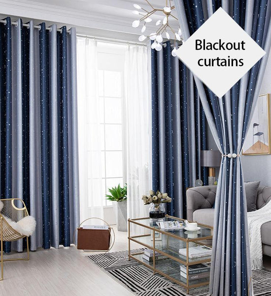 Simple and Modern Blackout Curtains, Sun-proof Heat-insulating Curtains, Bedroom Balcony Sun-shading Curtains (1 Piece)