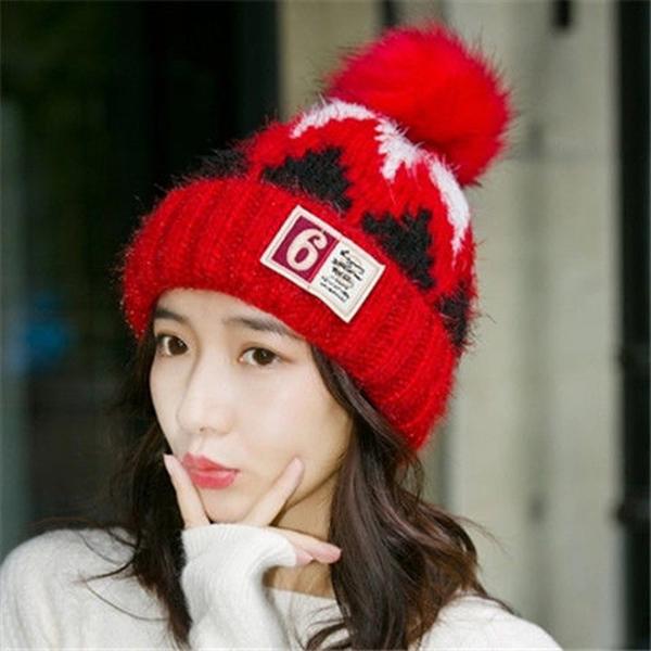 Plush Cotton hat Trendy wild hat Windproof hat Autumn winter Warm hat Thick hat Fashion Woman hat