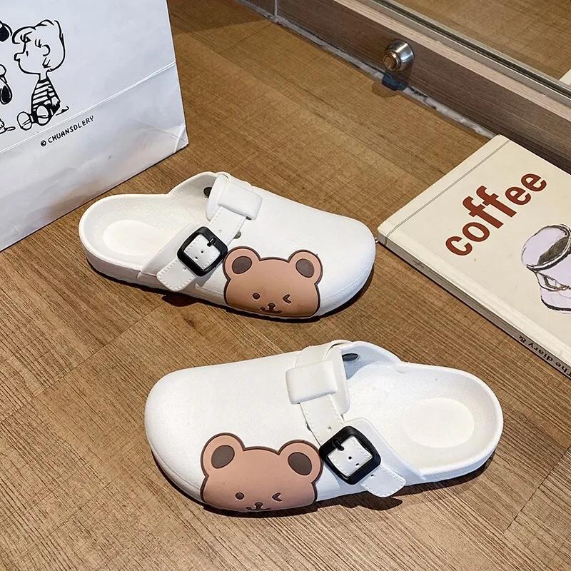 Girls Cute Baotou Slippers Students Wear All-match Lazy Slippers Non-slip Comfortable Soft Bottom Beach Shoes Ladies Sandals