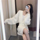 Autumn Knitted Suit Skirt Female French Casual Temperament Black and White Solid Color Sweater Two-piece Suit