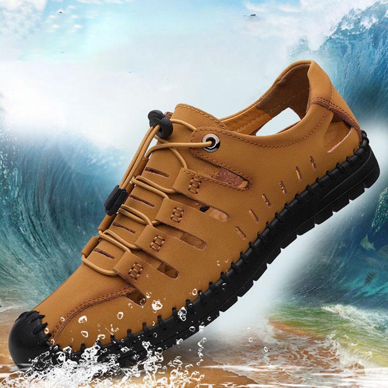 Men's Shoes Mens Sandals Summer High Quality Leather Casual Shoes Men Beach Sandals Sandalias Hombre