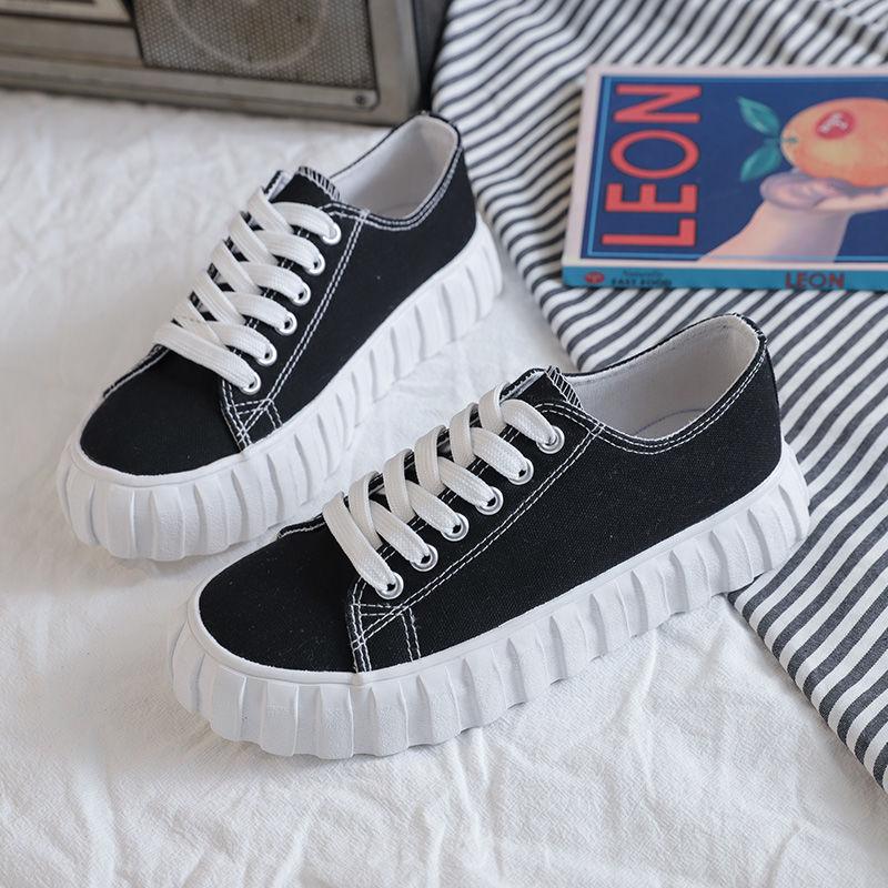 Korean Version of The Trend of All-match Canvas Shoes Women's Spring Casual Shoes Low-cut Student White Shoes