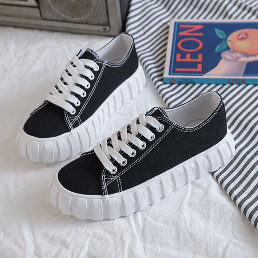 Korean Version of The Trend of All-match Canvas Shoes Women's Spring Casual Shoes Low-cut Student White Shoes