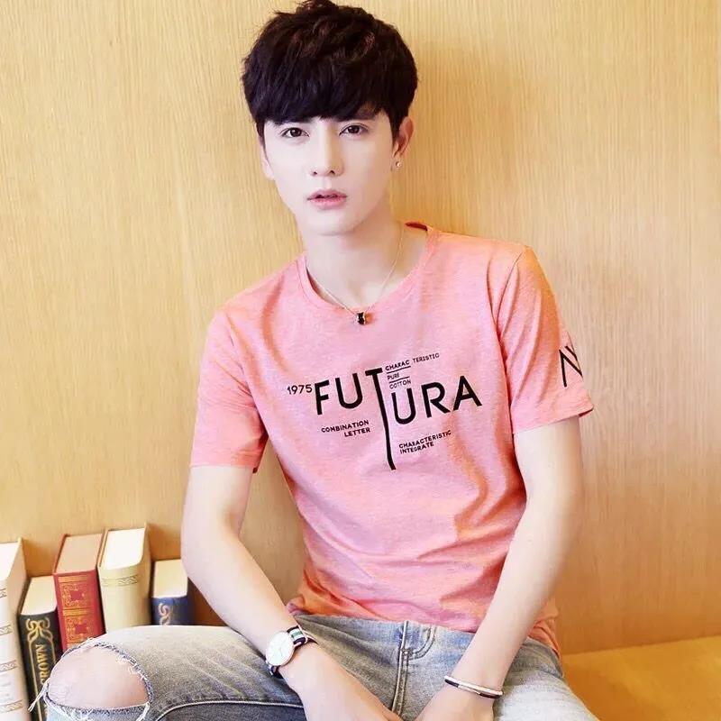 Summer Men's Short-sleeved T-shirt Youth Half-sleeved Shirt Bottoming Shirt Clothes Men