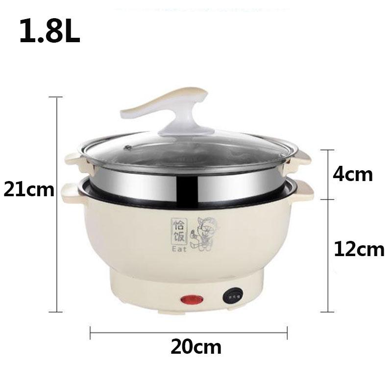 1000W Dual-speed Mini Electric Heat Pot Non-stick Multi-function Electric Skillet Small Frying Pan Wok