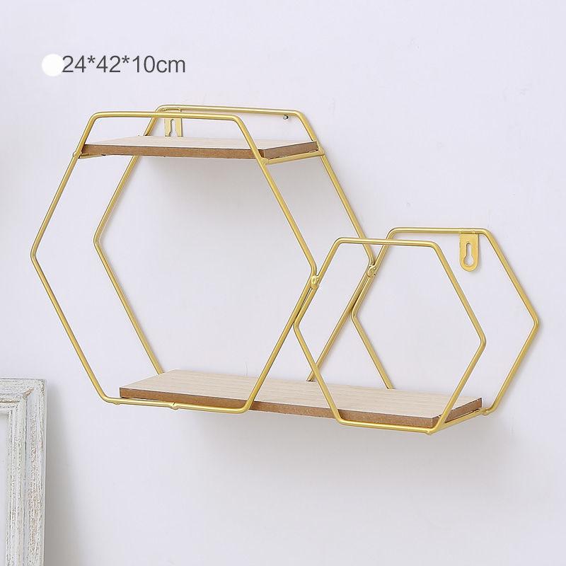 Nordic Wall Racks Living Room Wrought Iron Wall Wall Decoration Partition Wall Hanging Free Punching Wall Hanging Bookshelf