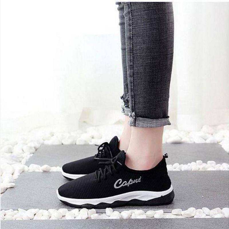 Summer Net Shoes Women's Fashion Sports Shoes Breathable Non-slip Hiking Shoes Lace-up Leisure Walking Shoes