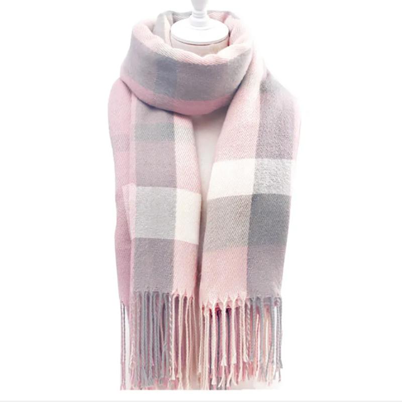 Scarf Female Winter Korean Wild Plaid Wool Imitation Cashmere Scarves Winter Ladies Thick Scarf