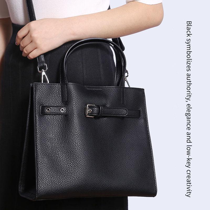 High Quality Genuine Leather Cowhide Handbags For Women Bags Luxury Top-Handle Bags Large Capacity Personality European Style Crossbody Bag