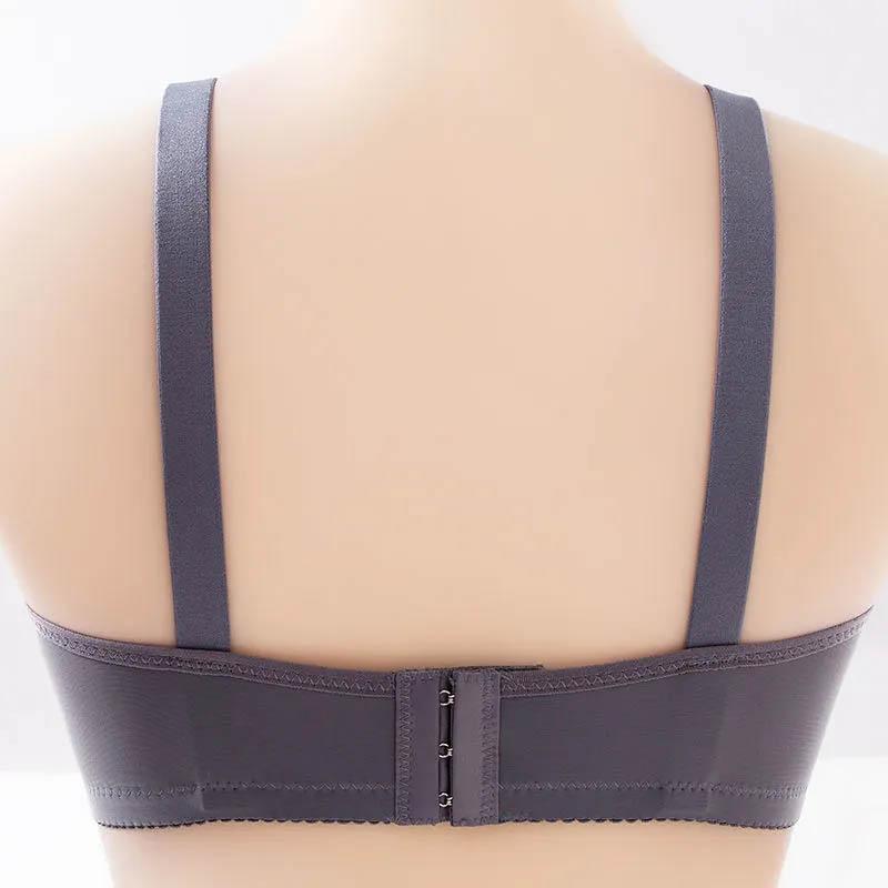 Spring and Summer Women's Thin Large Size No Steel Ring Non-magnetic Gather Adjustment Type Anti-sagging Anti-glare Bra