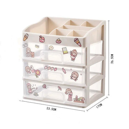 Cosmetic Storage Box Desktop Make Up Cosmetics Organizer for Bedroom Plastic Toiletries Makeup Jewelry Storage Box