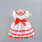 Girls Skirts Girls Baby Embroidered Bow Dresses Children Sweet Princess Skirts Girls Puff Skirts Round Neck Sleeveless