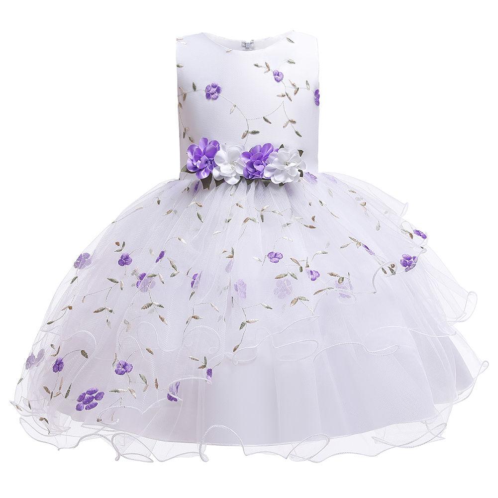 Lovely Print Flower Little Baby First Communion Dress Birthday Party Dress For Girls