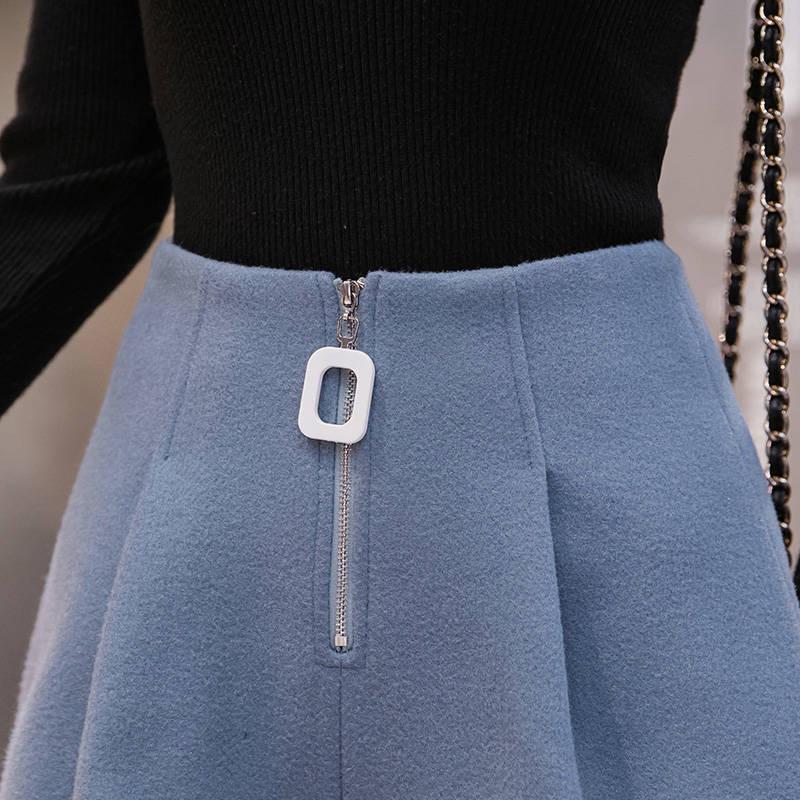 Autumn Winter Zipper Woolen Wide Leg Shorts Female High Waist Loose Large Size Pants Boots Pants