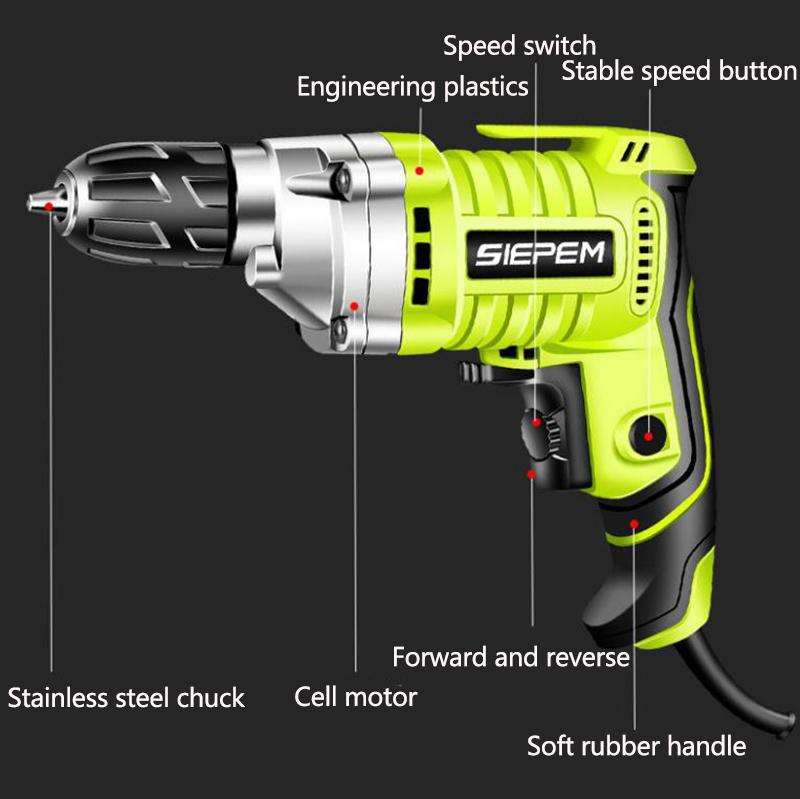 1200W Electric Drill Impact Drill Electric Screwdriver Plug-in Motor for Drilling Cutting and Grinding