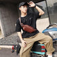 Waist Bag Men Brown Multi-pocket Chest Bag Mobile Phone Bag Outdoor Leisure Sports Shoulder Bag