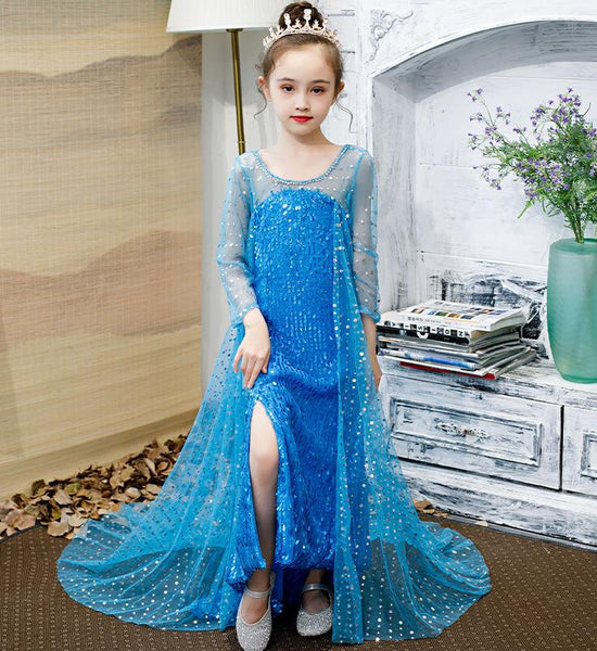 Princess Dress Girls Halloween Party Elsa Dresses Kids Dress Up Children Girls Cosplay Costume Kids Girl Prom Party Clothing