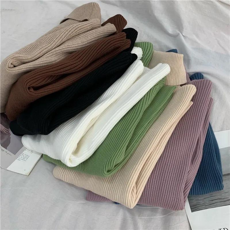 Winter Turtleneck Sweater Women Solid Long Sleeve Slim High Neck Sweaters Fashion Korean Autumn Pullover Sweater Knitted Jumper Basic Tops Clothes