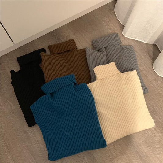 Turtleneck Sweaters Women Pullover Knitted Sweaters Plus Size Casual Solid Long Sleeve Sweater Coat Jumper Pullovers Fall Winter Women Sweater Jumper