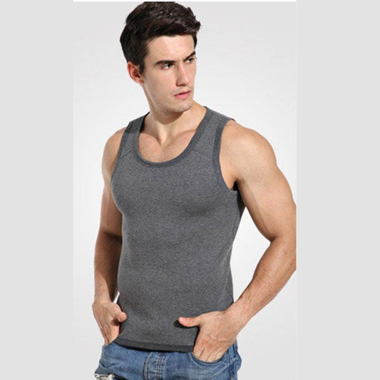 Men Winter Autumn Plus Velvet Thicken Thermal Underwear Tight Vest High Elasticity Comfortable Versatile Soft Lining O-neck Sleeveless Breathable