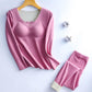 Women Two-color Double-sided Non-marking Cationic Heating Thermal Underwear Brushed Velvet Suit