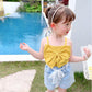 Summer Kids Cute Solid Vest Sleeveless Tops Korean Style Slash Neck Slim Camisole Inside Out for Children Girls