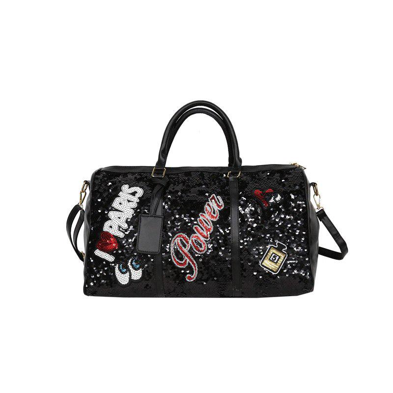 2019 Fashion Women Travel Bag Casual Sequins Letters Man Shoulder Diagonal Handbag Large Capacit