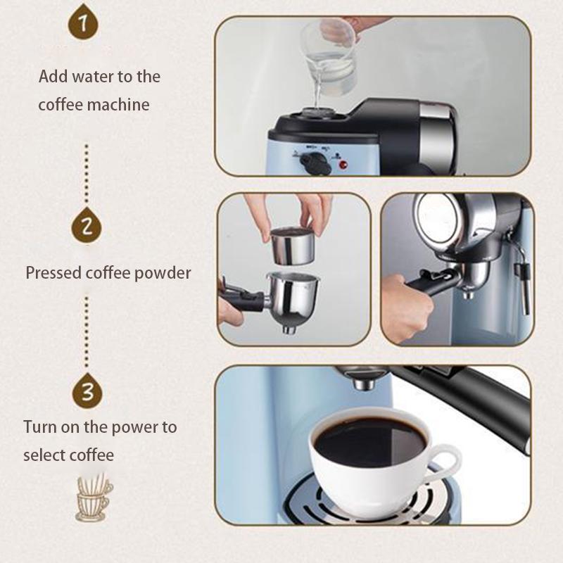 Coffee Machine Semi-automatic Household Espresso Machine with Steam Function Small Steam Milk Coffee Machine