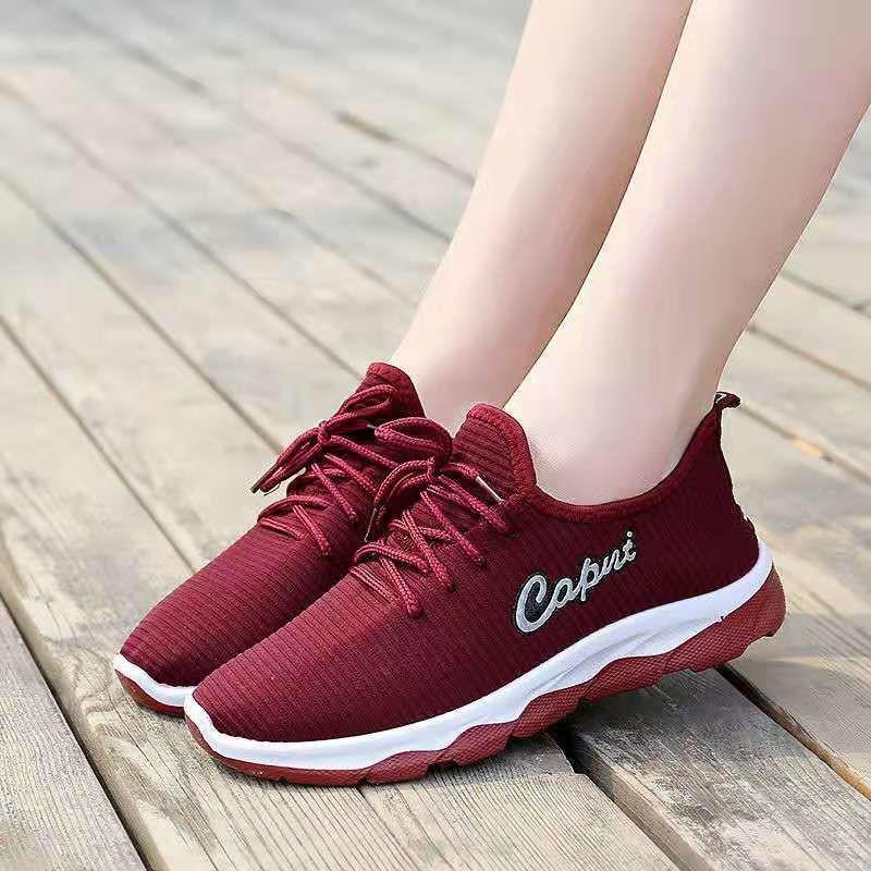 Summer Net Shoes Women's Fashion Sports Shoes Breathable Non-slip Hiking Shoes Lace-up Leisure Walking Shoes