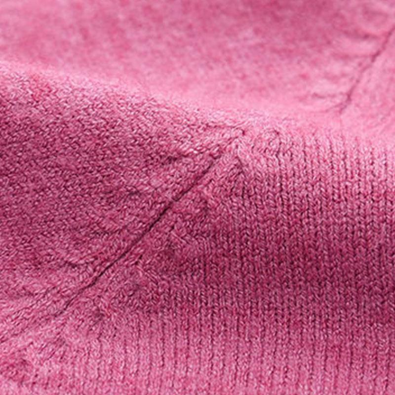 Women's Solid Color Sweater Mother Wear Half High Neck Knitted Pullover Lace Collar Bottoming Tops